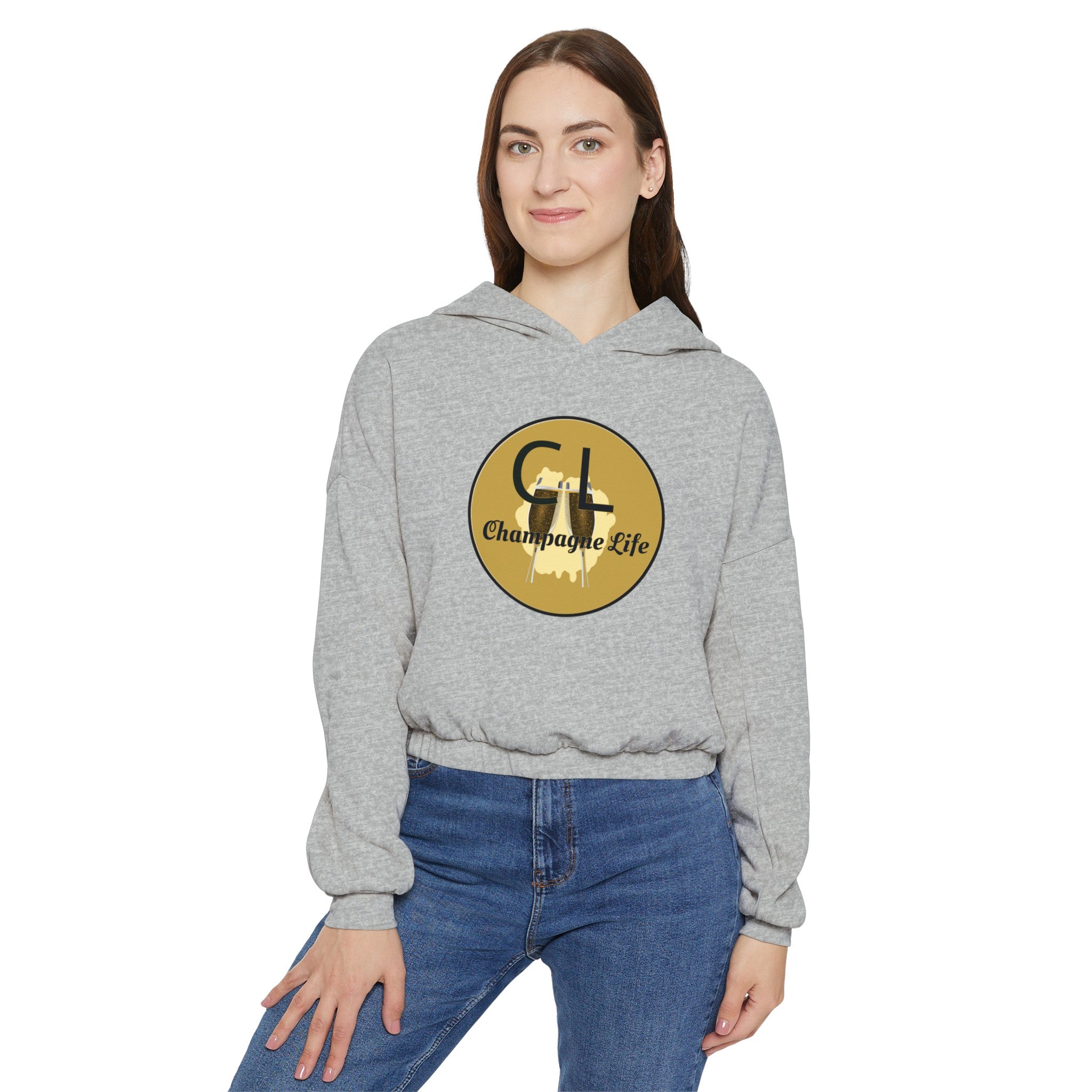 Champagne Life Logo Women's Cinched Bottom Hoodie