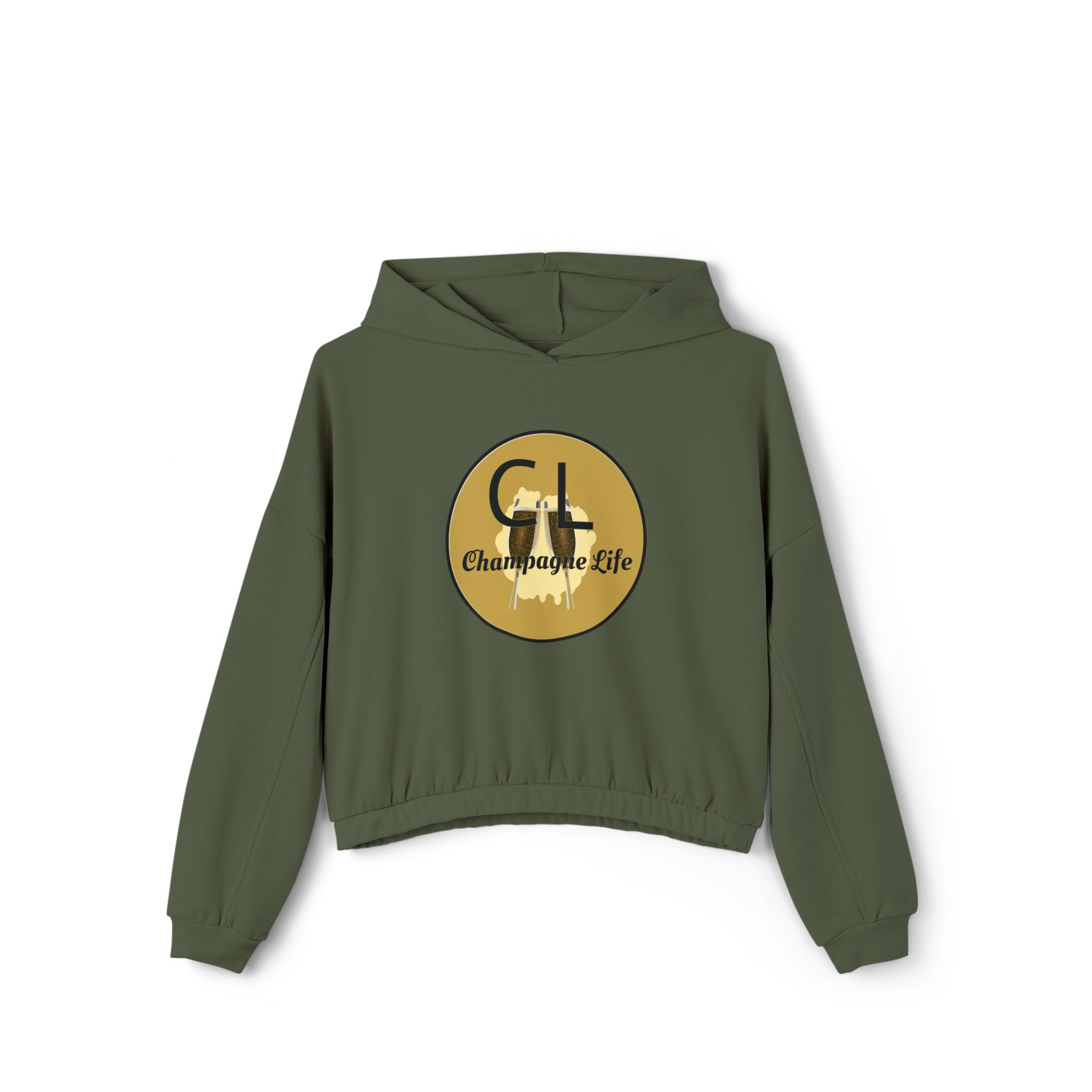 Champagne Life Logo Women's Cinched Bottom Hoodie