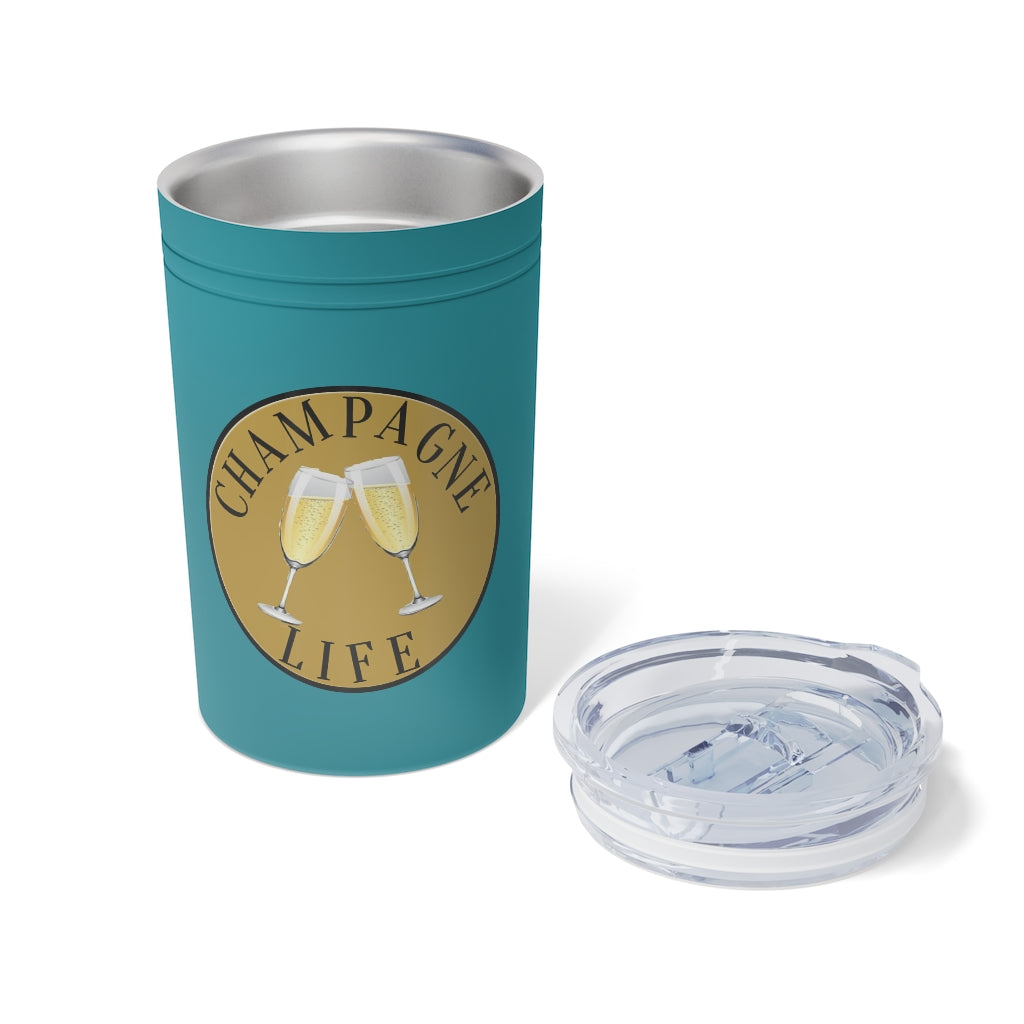 Champagne Life with a Gold Background Vacuum Tumbler & Insulator, 11oz.