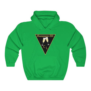 Champagne Life Triangle with Black Background Unisex Heavy Blend™ Hooded Sweatshirt