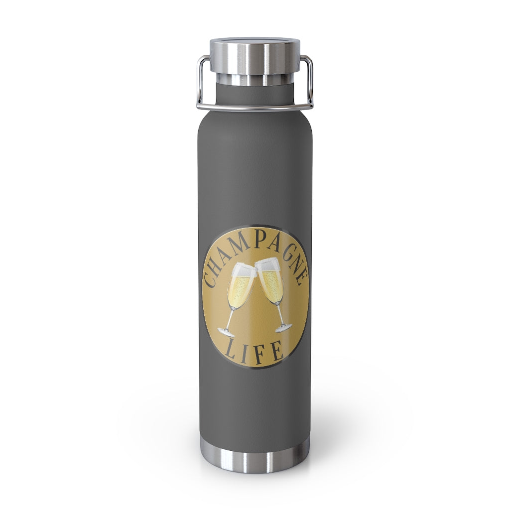 Champagne Life with a Gold Background 22oz Vacuum Insulated Bottle