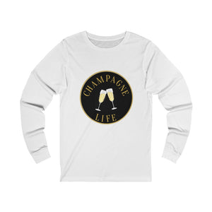 Champagne Life with a Black Background Long Sleeve Tee