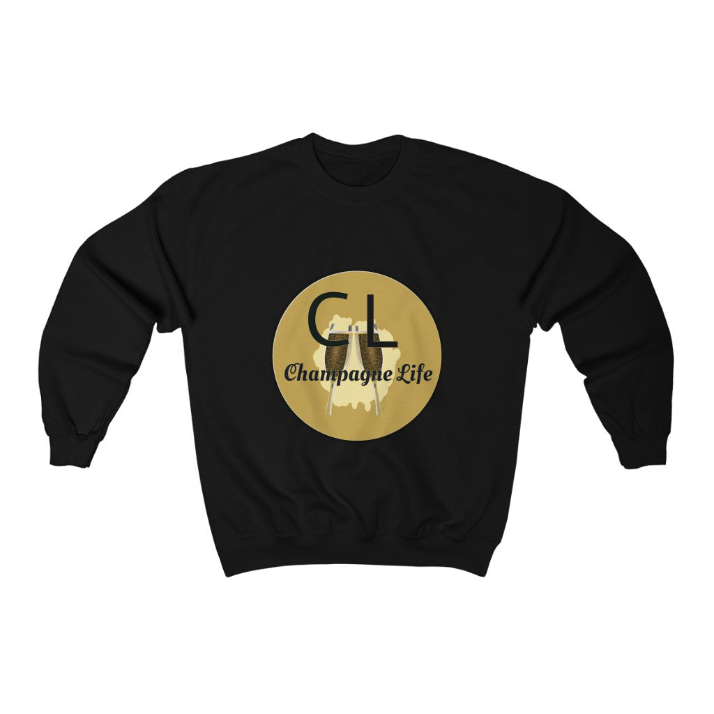 Champagne Life with a Gold Background Crewneck Sweatshirt