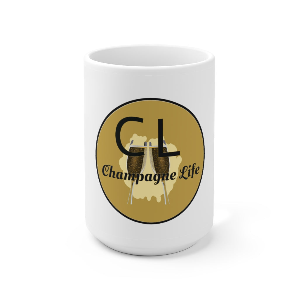 Champagne Life Circle with Gold Background Ceramic Mug 15oz