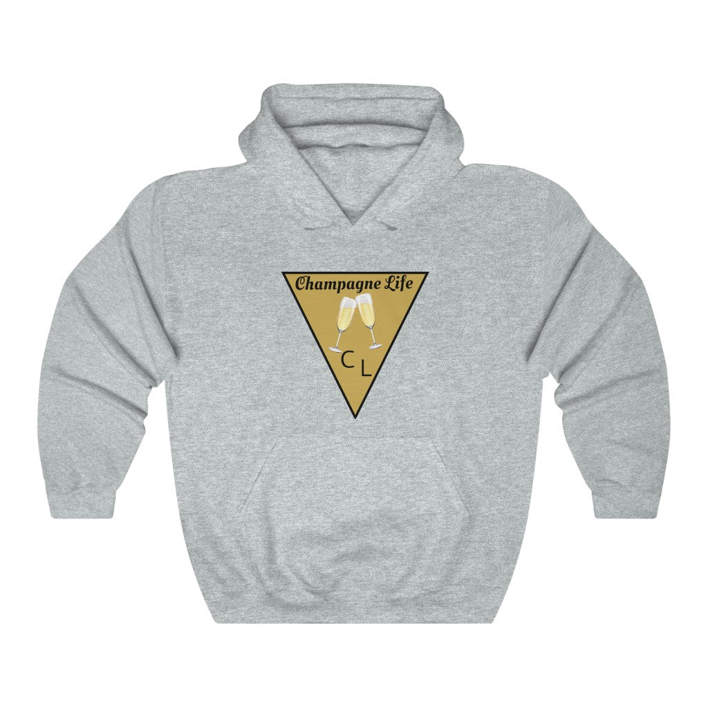 Champagne Life Triangle with Gold Background Unisex Heavy Blend™ Hooded Sweatshirt