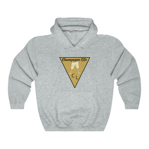 Champagne Life Triangle with Gold Background Unisex Heavy Blend™ Hooded Sweatshirt