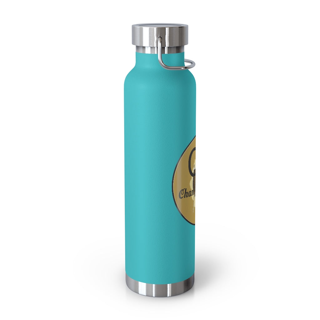 Champagne Life 'CL' with a Gold Background 22oz Vacuum Insulated Bottle