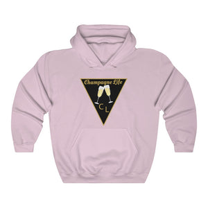 Champagne Life Triangle with Black Background Unisex Heavy Blend™ Hooded Sweatshirt