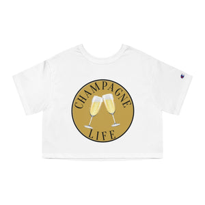 Champagne Life with Gold Background Champion Women's Heritage Cropped T-Shirt