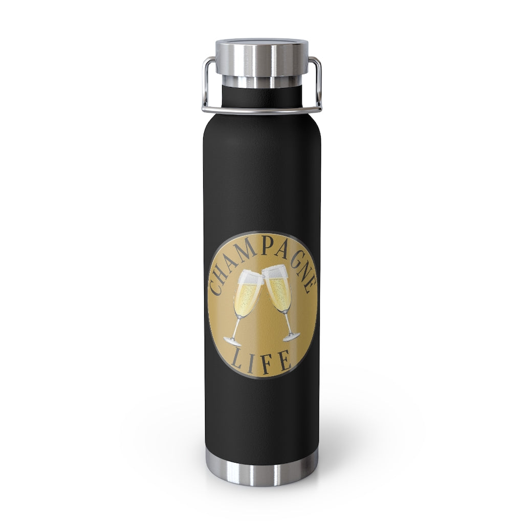 Champagne Life with a Gold Background 22oz Vacuum Insulated Bottle