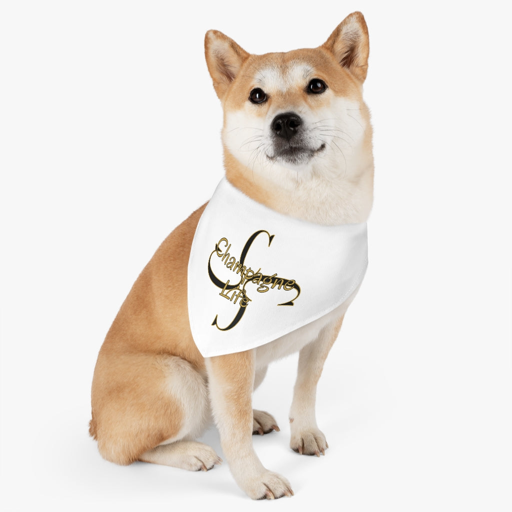 Champagne Life with 'C' Circle Pet Bandana Collar