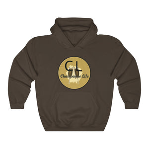 Champagne Life Circle with Gold Background Unisex Heavy Blend™ Hooded Sweatshirt