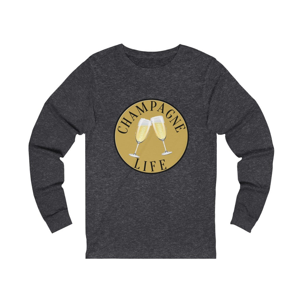 Champagne Life with a Gold Background Long Sleeve Tee