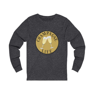 Champagne Life with a Gold Background Long Sleeve Tee