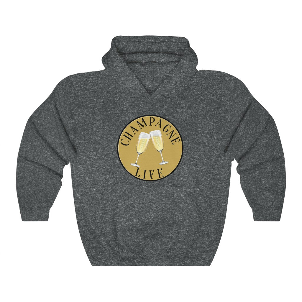 Champagne Life with Gold Background Hooded Sweatshirt