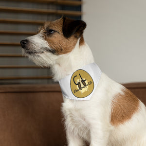 Champagne Life Circle with Gold Background Pet Bandana Collar