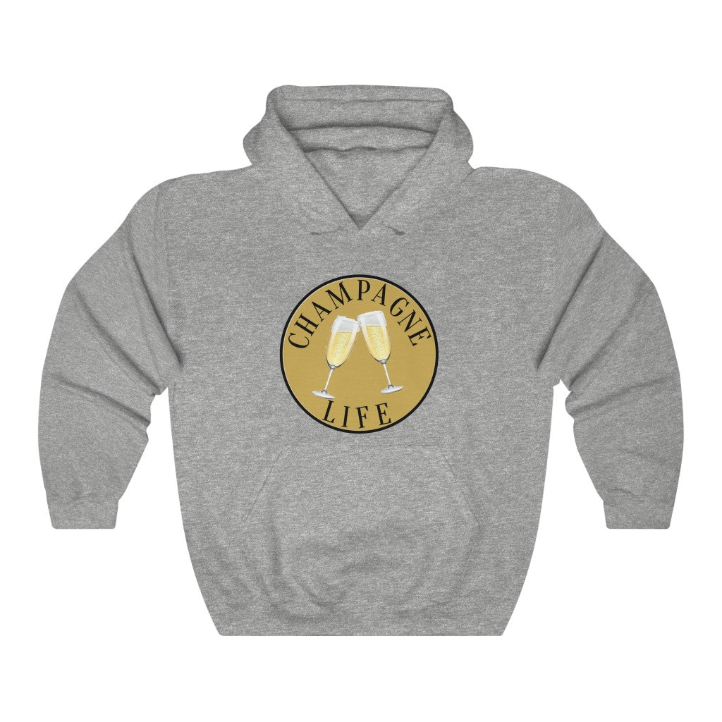 Champagne Life with Gold Background Hooded Sweatshirt