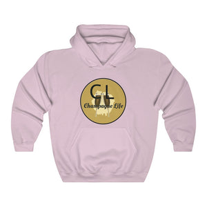 Champagne Life Circle with Gold Background Unisex Heavy Blend™ Hooded Sweatshirt