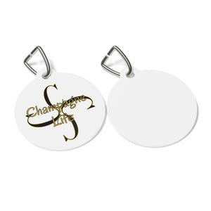 Champagne Life with a 'C' Circle Pet Tag