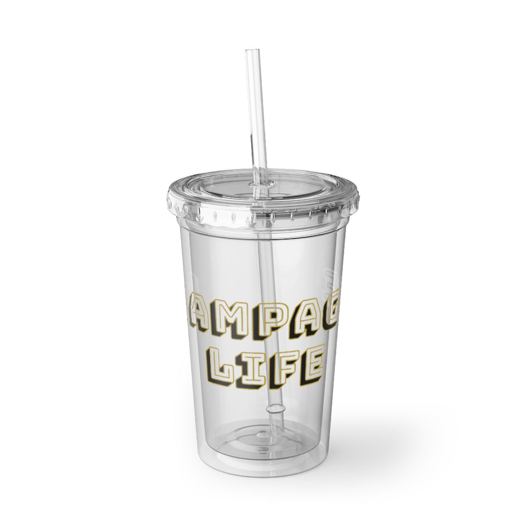 Champagne Life in Block Letters Suave Acrylic Cup