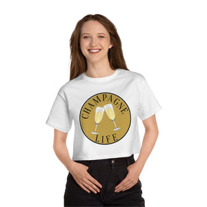 Champagne Life with Gold Background Champion Women's Heritage Cropped T-Shirt