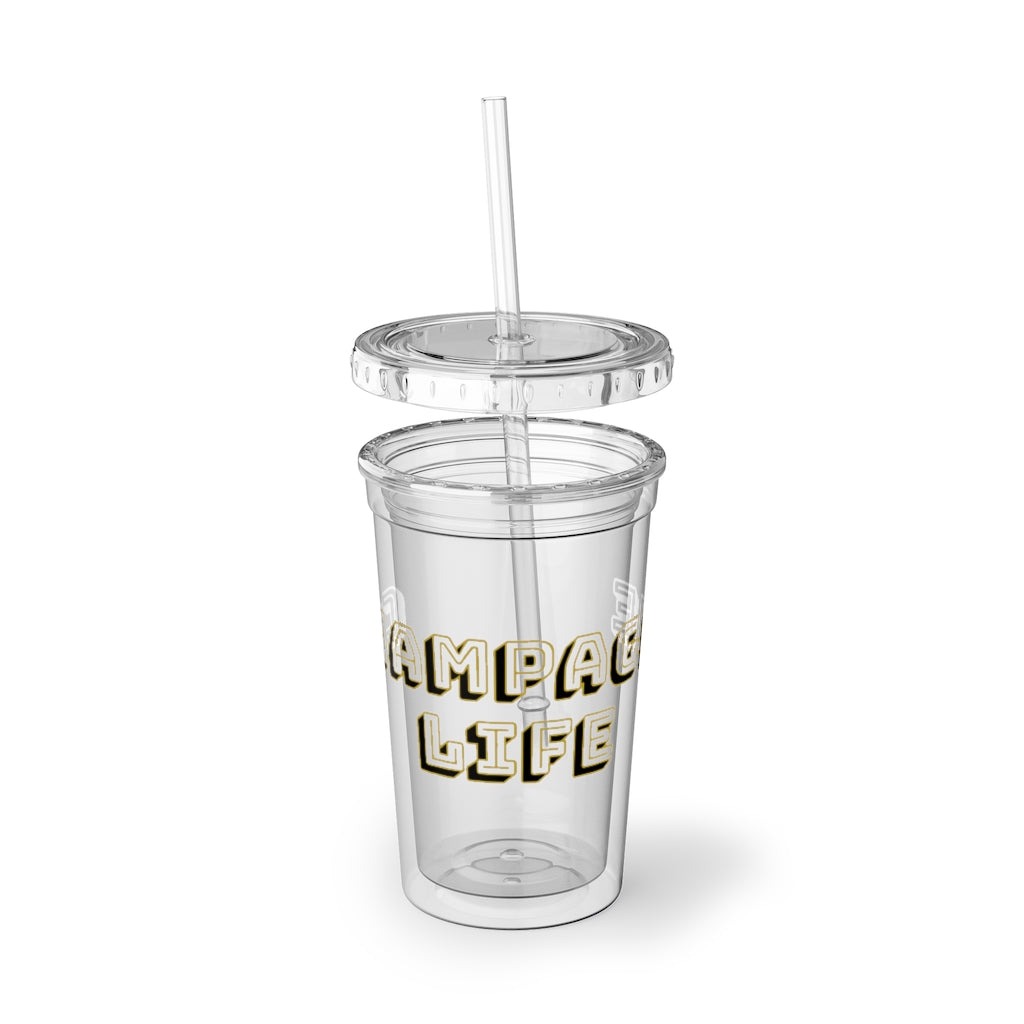 Champagne Life in Block Letters Suave Acrylic Cup