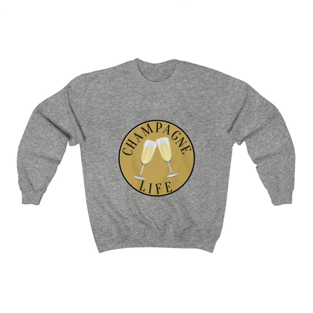 Champagne Life with Gold Background Crewneck Sweatshirt