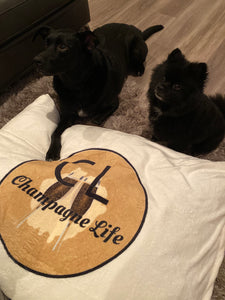 Champagne Life Circle with Gold Background Pet Bed